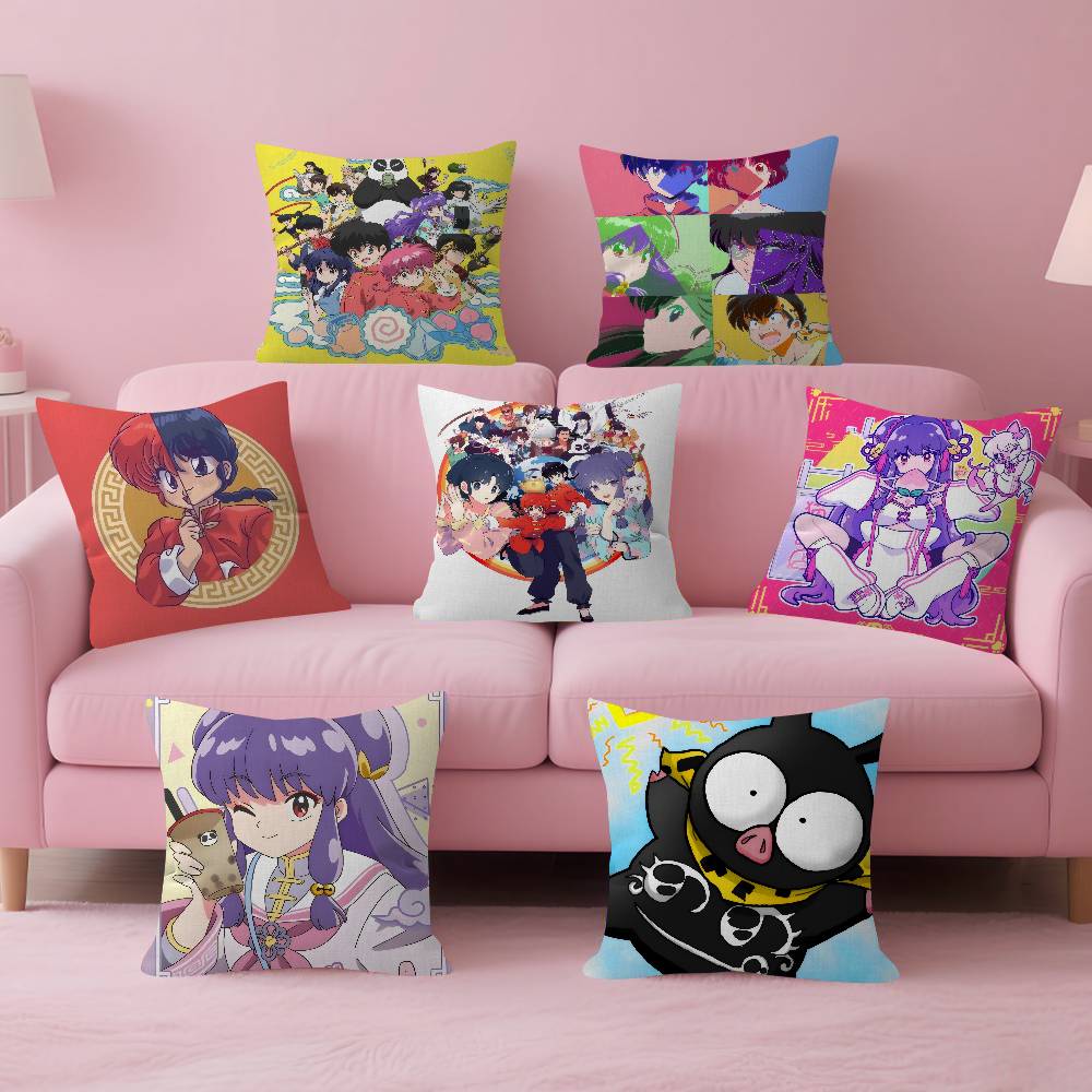 Anime Ranma 2 1 Vintage Cushion Cover Car Throw Pillow Case For Sofa Car Christmas Gift