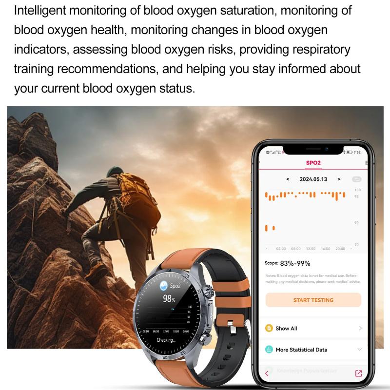 2025 NEW Pulse Therapy Smart Watch Sapphire Glass Screen ECG+PPG Blood Fats Uric Acid BT Call Sports Health Watches for Huawei