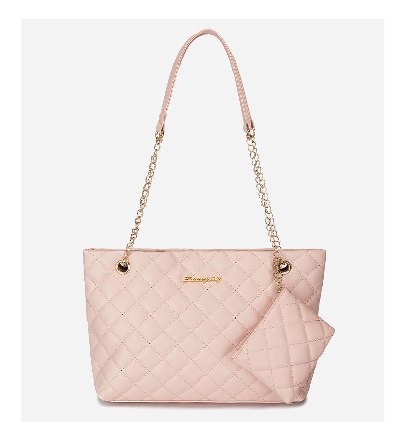 2026 Fashion Simple Letter Decor Chain Shoulder Bag Quilted Mini Wallet Pouch Tote Bag Women's Crossbody Bag