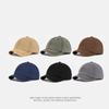 Summer Short Brim Baseball Cap Retro Solid Color Cotton Cap Men Sun Hat