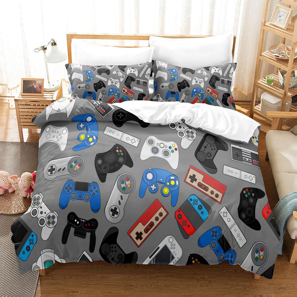 3D Digital Printing Three-Piece Quilt Cover Gamepad Three-Piece Set