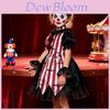 Polyester Halloween Costume For Girls With Clown Mask And Stage Accessories For Kids Halloween Party
