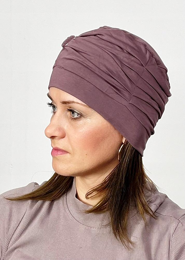 Rosalia Eggplant Turban Made of Bamboo Double Cap Even After Chemotherapy