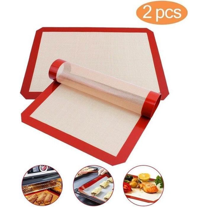 Tapis de cuisson - ARTELYS - 40x30 cm - 2 pièces - Anti-adhérent - Réutilisable 5000 utilisations
