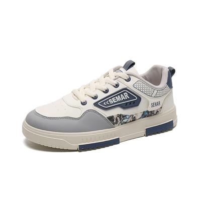 Board Shoes Autumn New Leather Surface Breathable Sports and Leisure Men's Shoes Youth Trend Versatile Platform White Men's Shoes