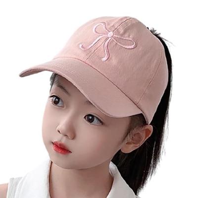Kids Outdoor Sun Protection Hat Cotton Polyester Mix Adjustable Closure Bows Embellishment 5 Vibrant Colors