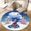 1pc Sonic the Hedgehog Anime Cartoon Design Round Carpet  Office Chair Mat, NonSlip Rug for Home Decor, Living Room, Bedroom