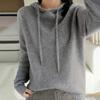 Fall Winter Women Hoodie Drawstring Solid Color Long Sleeves Casual Loose Fit Soft Warm Female Ladies Knit Sweatshirt Blouse Top