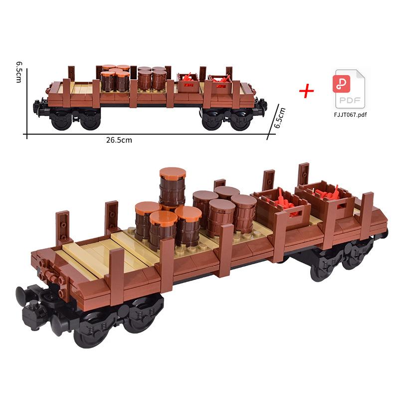 MOC City Steam Train Engine with Carriages: DIY High-Tech Modular Transport Vehicles Building Blocks Set