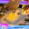 3D Printed Snowman LED Night Light Candle Lamp - Creative Christmas Decoration Gift