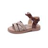 Sandales Filles, Nouvelle Arrivée Été, Chaussures Princesse Enfants, Nœud Style Coréen, Semelle Plate Élastique Chaussures de Plage Enfants