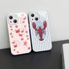 Cute Marine Life, Crabs, Lobsters Tempered Glass For Iphone 14 13 12 11 Pro Mini XS MAX 14Plus X XS XR Cover