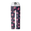 Women's Drawstring Elastic Waistband Wide Leg Color Matching Floral Printed Casual Pants