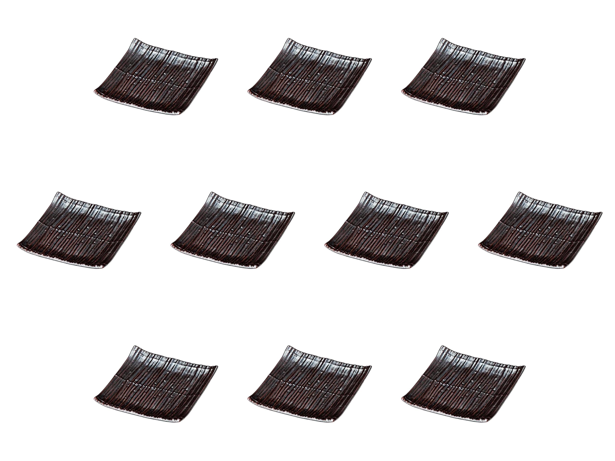 

Set of 10 Iron Sand Curtain Plates x x Setomonohonpo [11.6 11.6 2.5 cm]