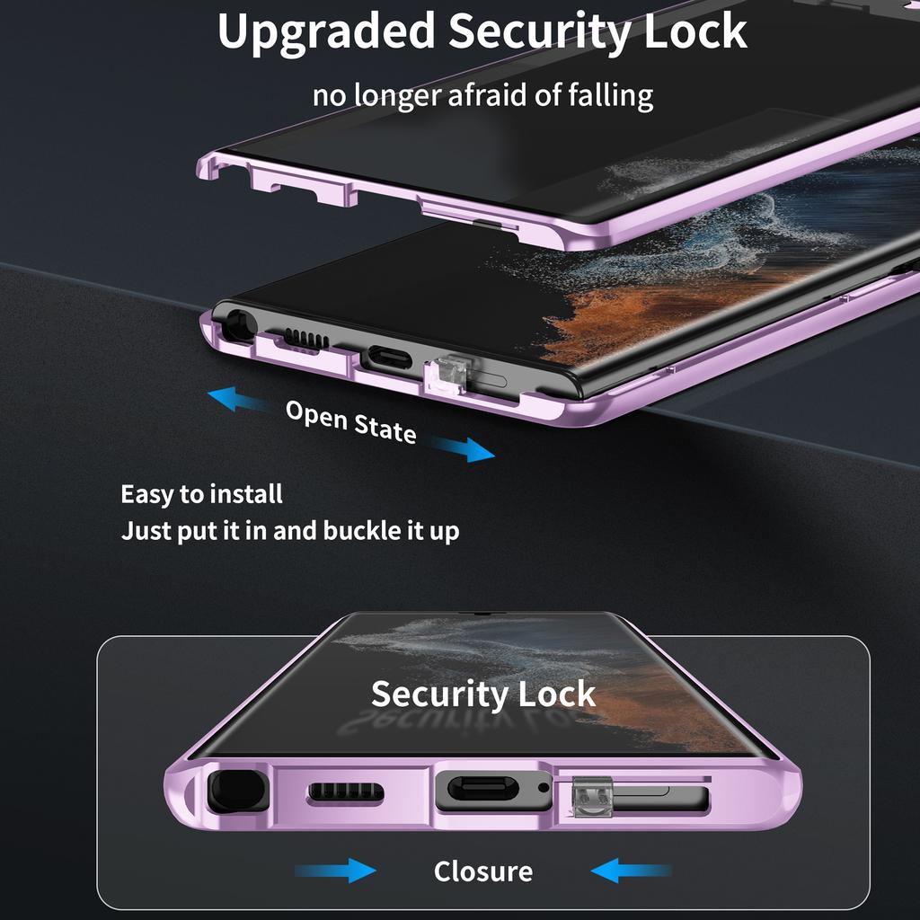 For Samsung Galaxy S24+ Case HD Clear Double Sides Tempered Glass Back Phone Cover