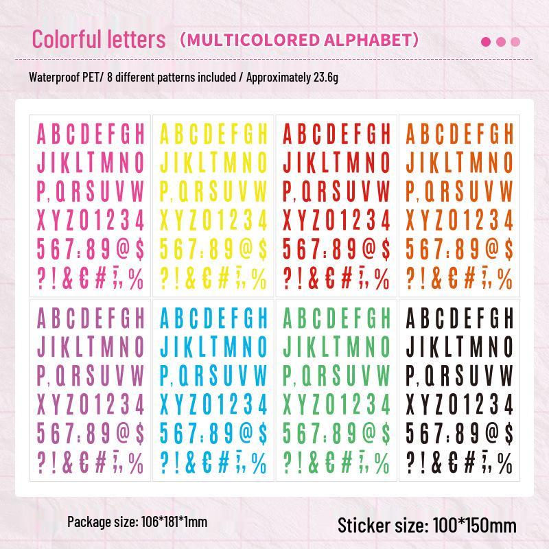 

Yuezhen Радужные Буквы ПЭТ Креативные Журнальные Наклейки