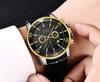 Fashion Business Men's Watch Large Dial Watch Sport Men's Watch Casual Watch Calendar Watch Leather strap