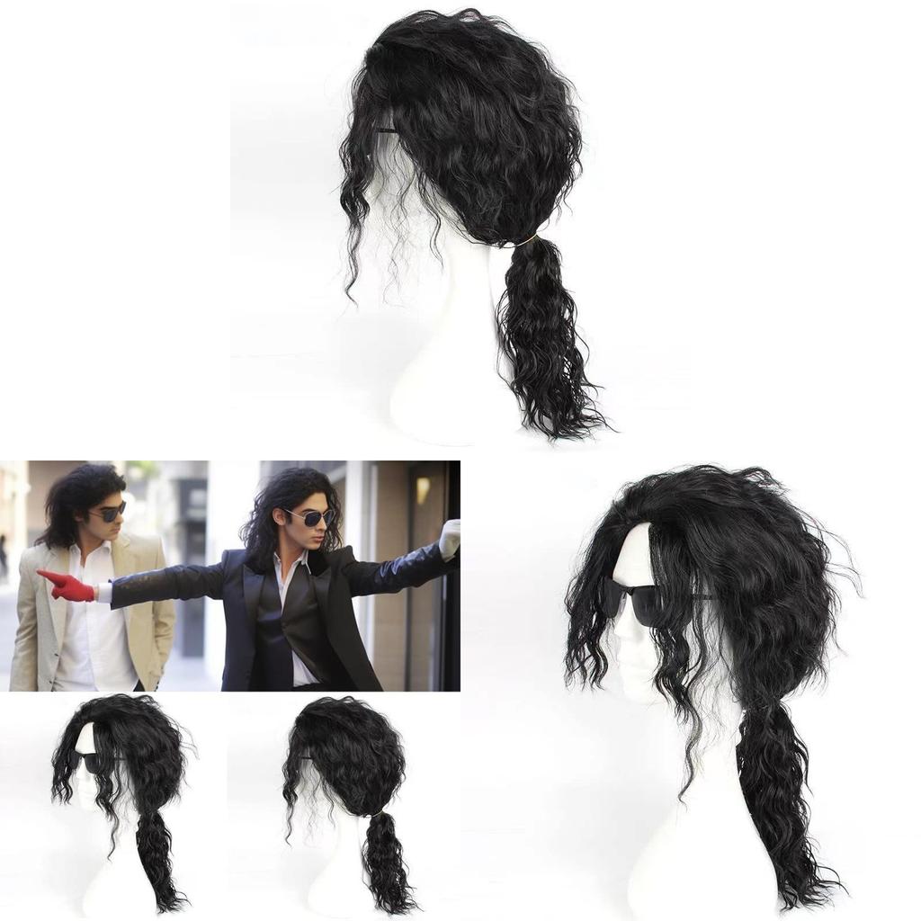 Michael Jackson Cosplay Wig With Long Curly Hair For Stage Performances And Dress Up