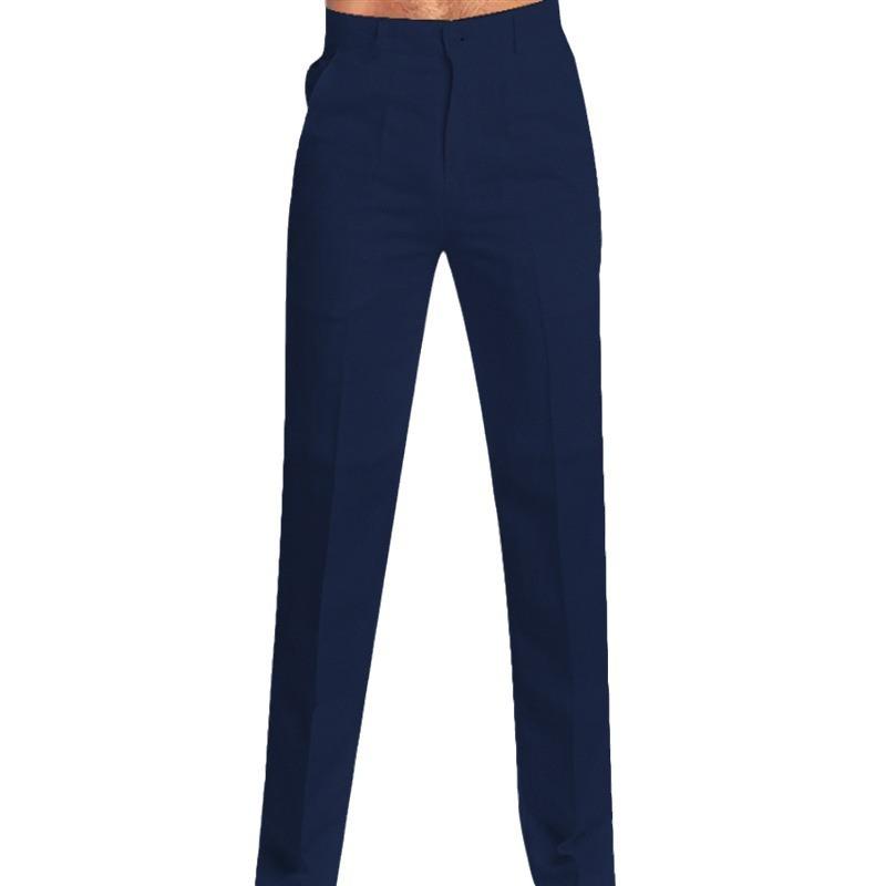 

Мужская одежда Лен Наклонный карман Прямые Однотонные Удобные Дышащие Повседневные брюки M темно-синий