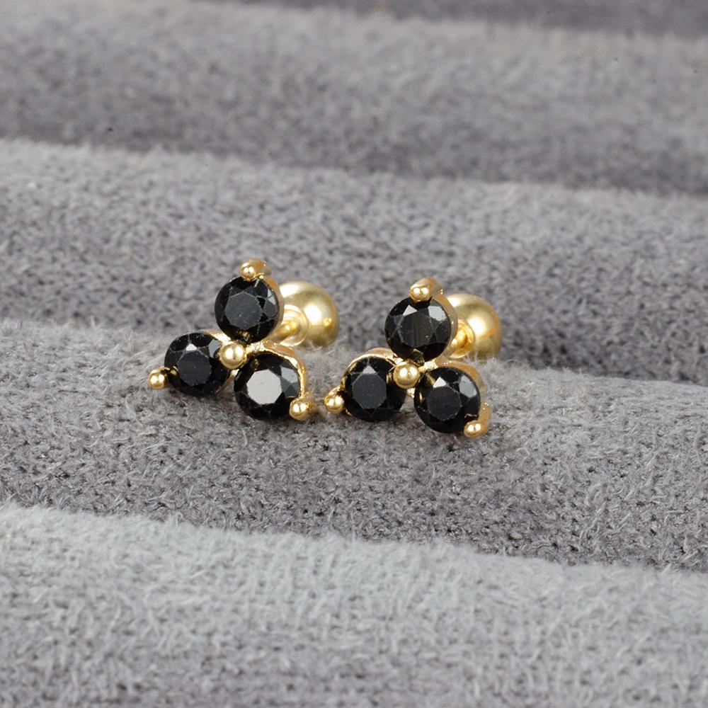 Korean Earrings Geometric Triangle Color Piercing Ear Stud Ximang Seller in Europe and America Mini Bone Studs Simple