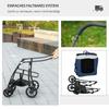 Dog Buggy Pet Buggy Dog Stroller, Foldable, Removable Basket, 81 X 58 X 97.5 Cm, Black + Blue + White