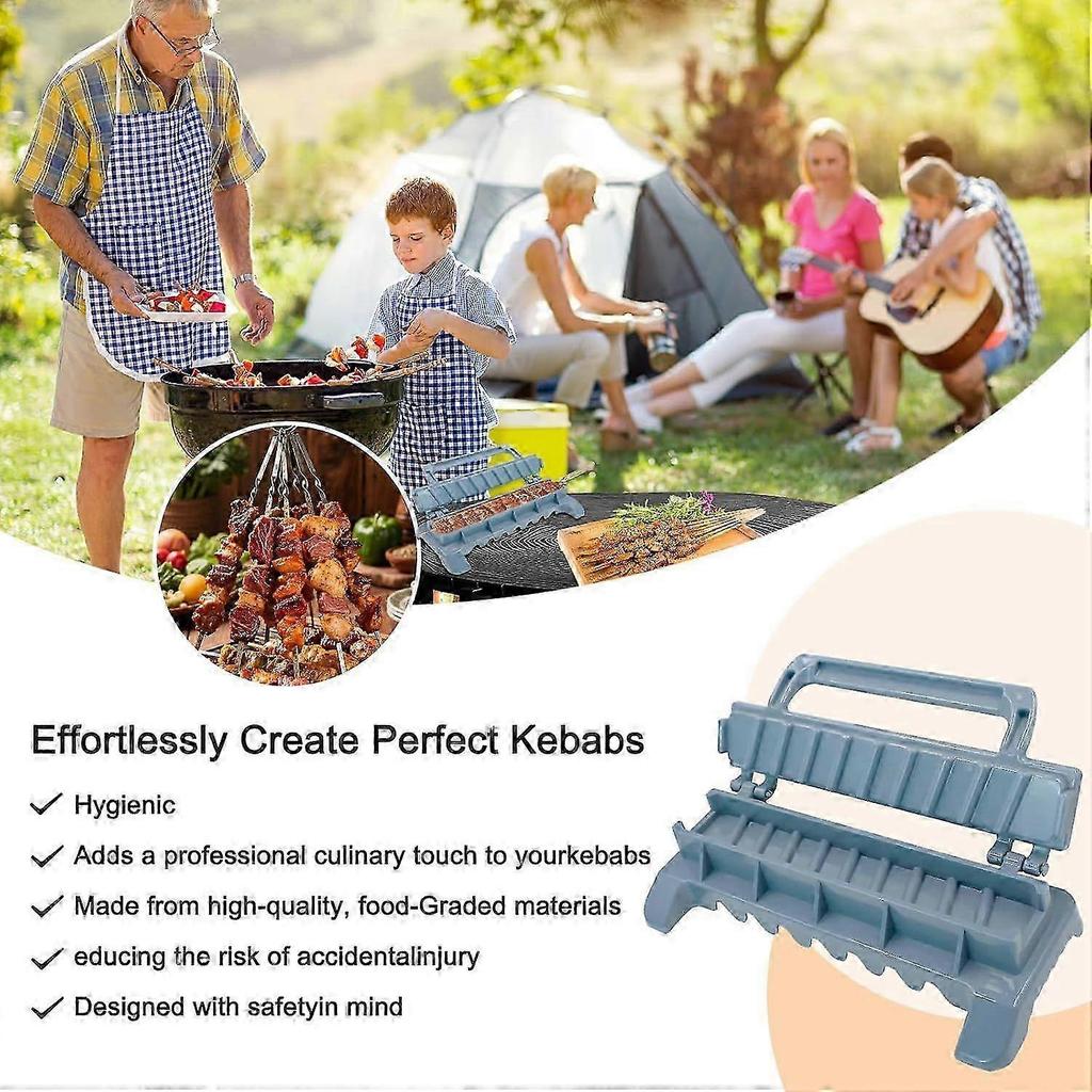 Kebab-Maker Kebab-Spieße Presse, Tragbarer Kunststoff-Kebab-Maker, Manuelle Kebab-Grillspieße, Grillzubehör für Küche und Camping