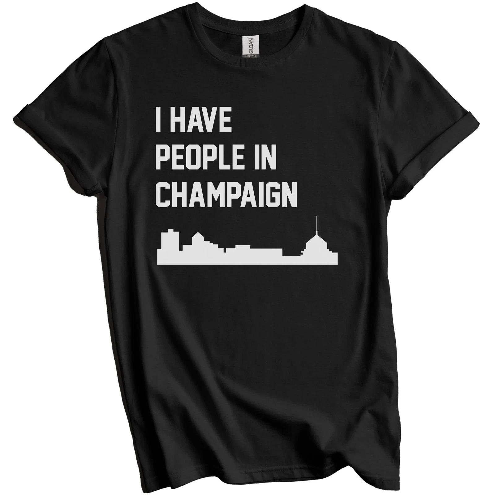 I Have People In Champaign Illinois Skyline T-Shirt L