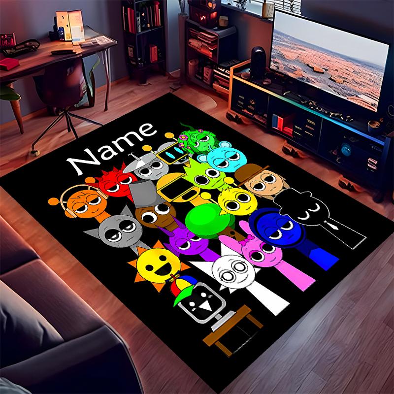 Custom personalization Sprunki themed Print Area Rug - Soft, Washable Non-Slip Indoor Mat,Living Room,Home&Office Decorative Rug