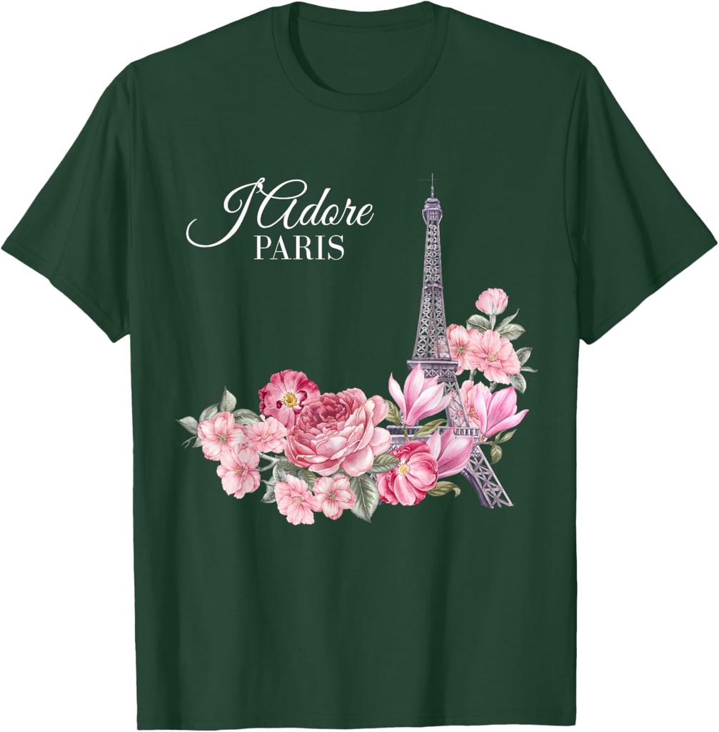 Paris for Women Girls Europe Vacation "J'Adore Paris" France T-Shirt