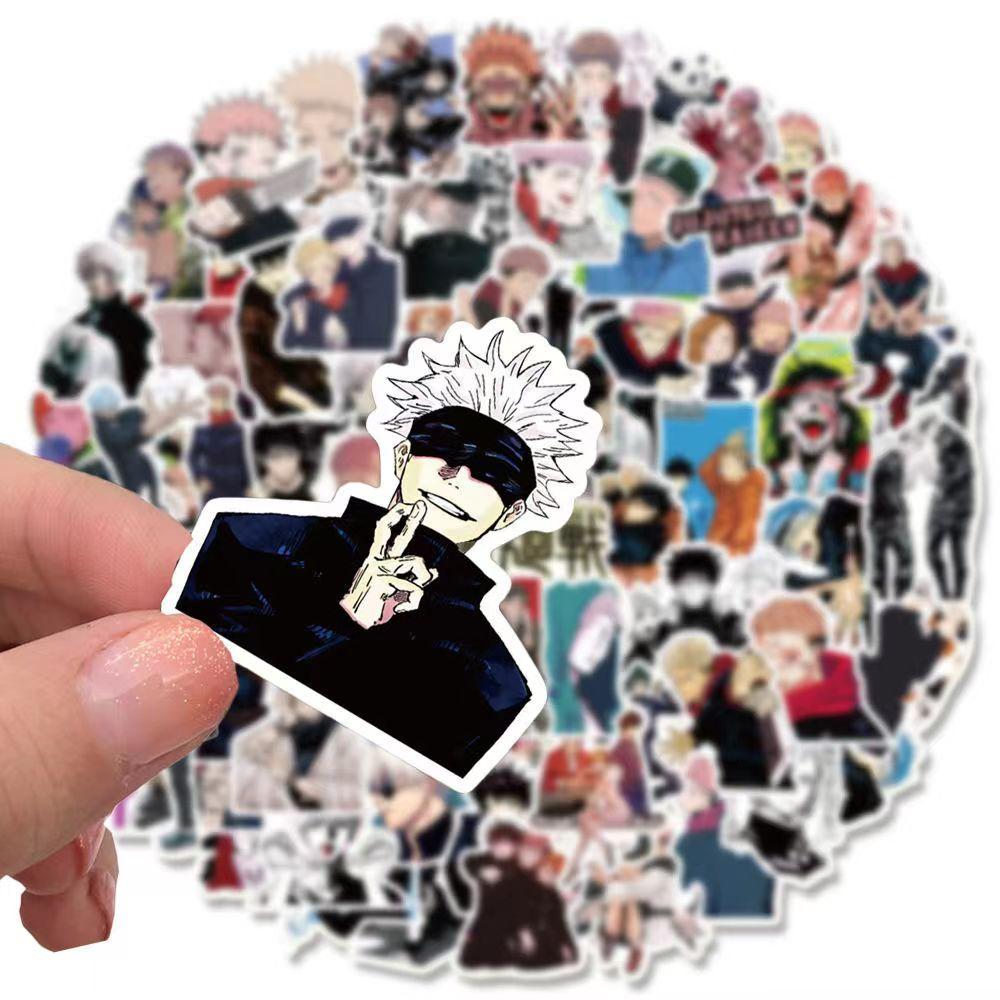 Jujutsu Kaisen Color Stickers, 100 Sheets(not Repeated), Waterproof & Sunscreen