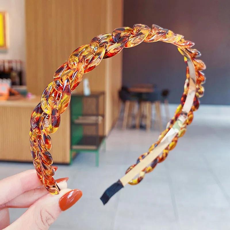 1pc New Women Vintage Gold Silver Chain Hairbands Sweet Hair Decorate Headband Turban Simple Hair Hoops Fashion Hair Accessories