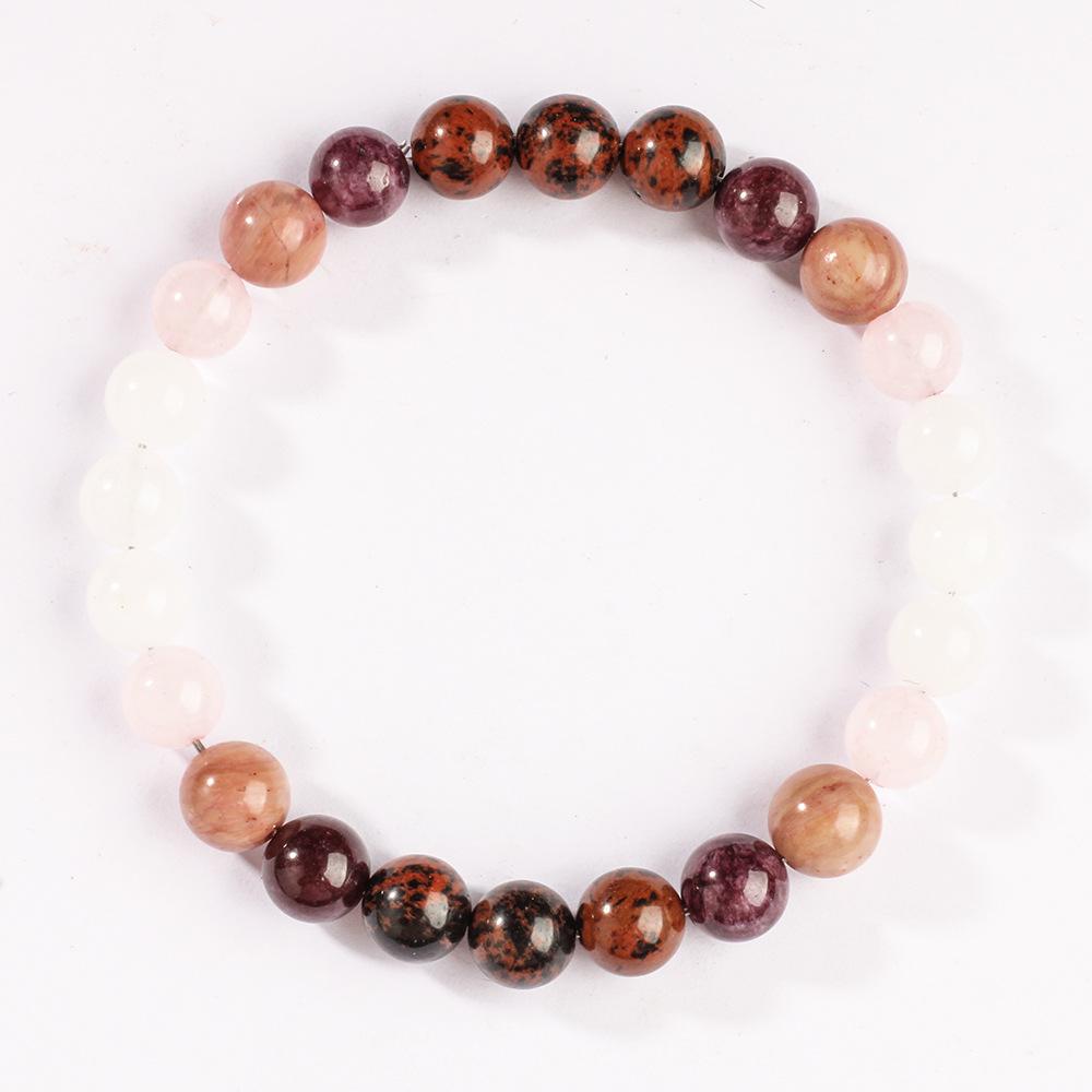 Festive Gifts Warm Pink And Red Tone Natural Stone Beaded Bracelet Fashion Jewelry For Unisex Daily Wear Stylish And Easy To Match Accessory