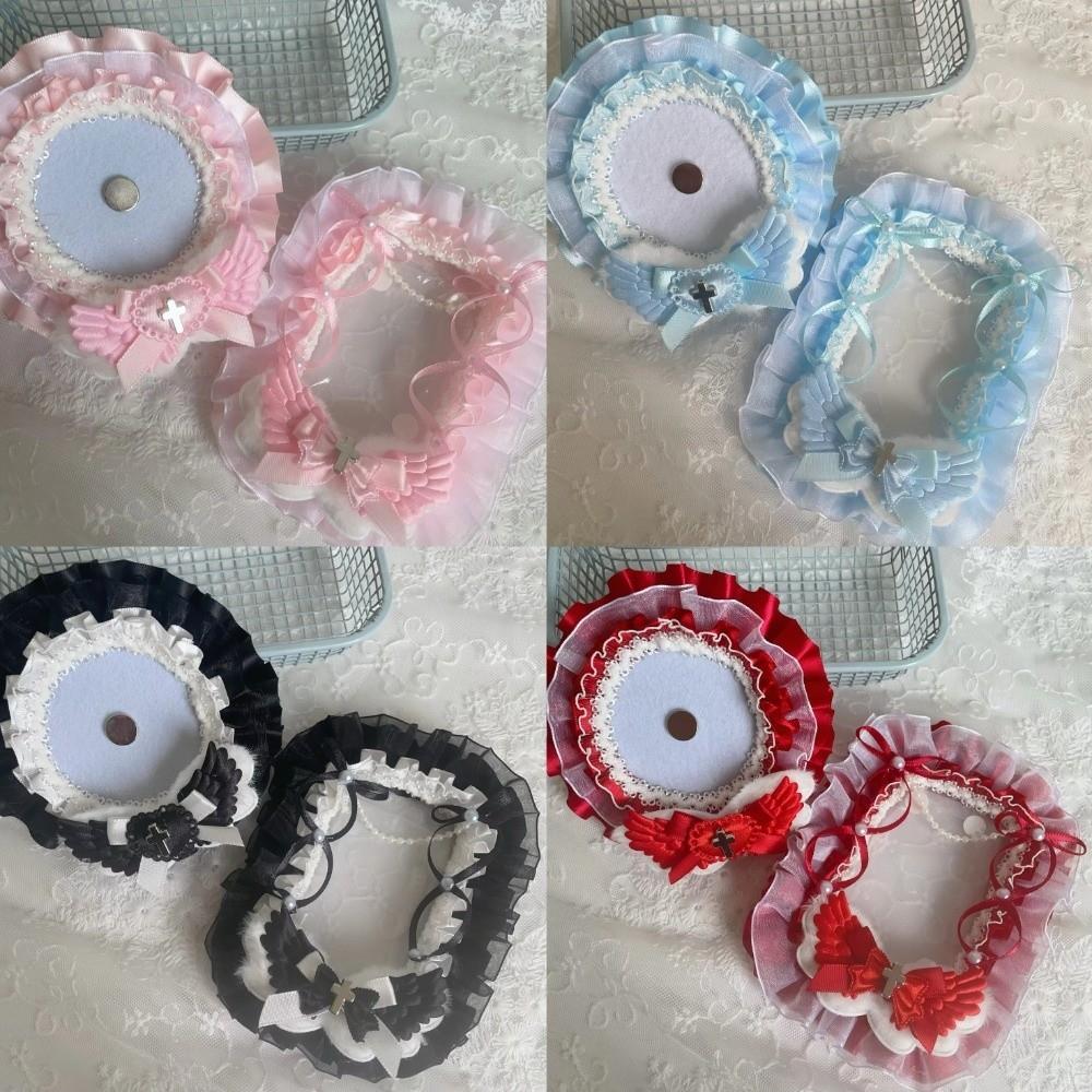 New Lace Trim Badge Holder Finished Product Angel Wings Badge Ita Bag Cross Accessories Handmade Pins Display Base