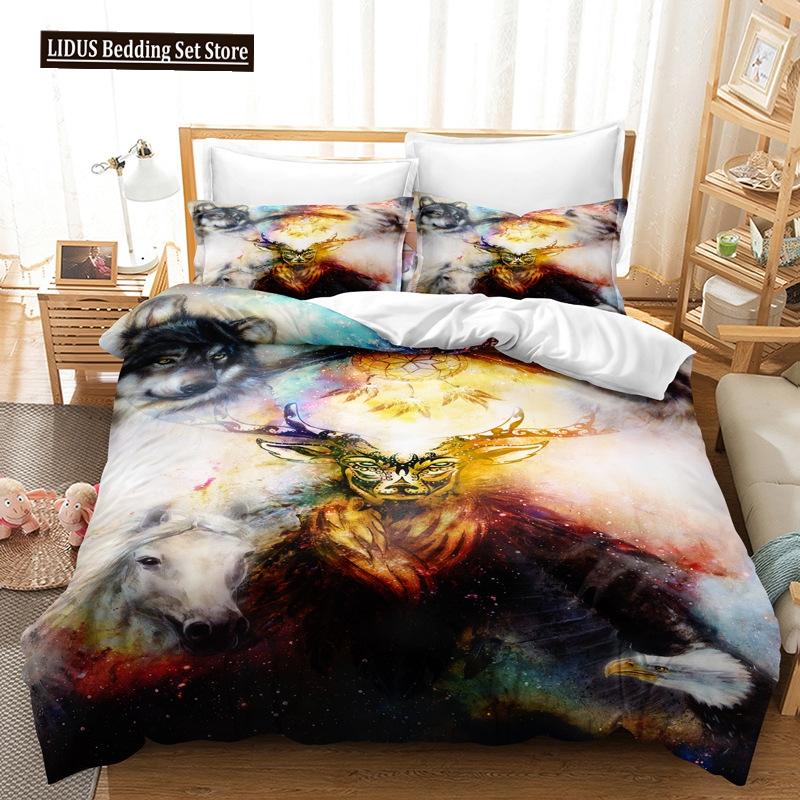 Traumfänger Bettbezug Set King Queen Größe Tribal Exotisch Floral Böhmischer Stil Polyester Bettwäsche Set Für Kinder Mädchen Junge Jugendliche