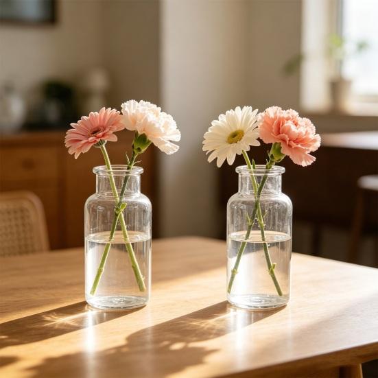 Yousheng Small Vases for Flowers, Mini Clear Glass Bud Vases, Mini Flower Vase for Wedding Table Centerpiece Home Decor,