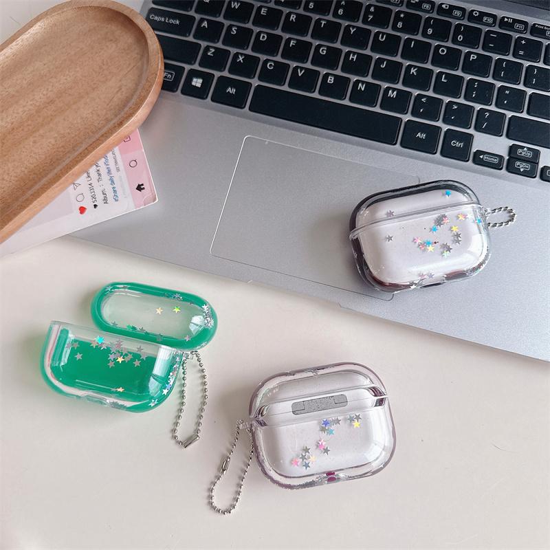 Dynamic Liquid Earphone Case for AirPods Pro Cover Para El Airpod 4 3 2  Protective Hard Headphone Brilliant Stars Fundas