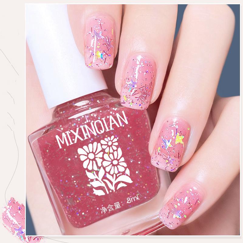Cherry Champagne Bling Nail Polish - Non-Toxic, Quick-Dry, Long-Lasting, Non-Fading Formula for Fingernails and Toenails.