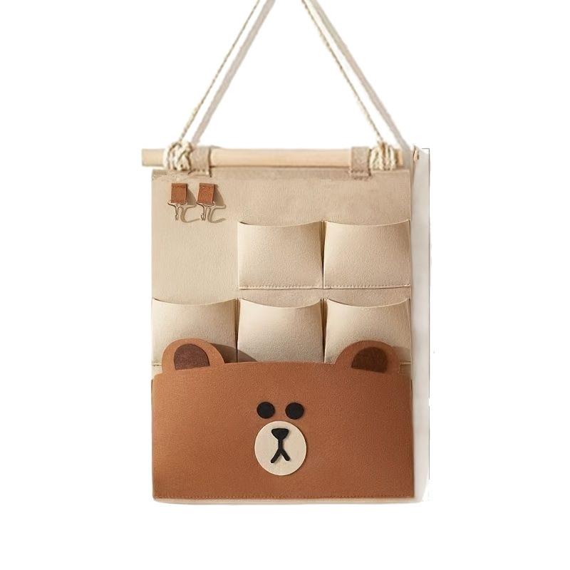 Bear Cartoon Wall Hanging Storage Bag For Bedroom Organizer And Multipurpose Use