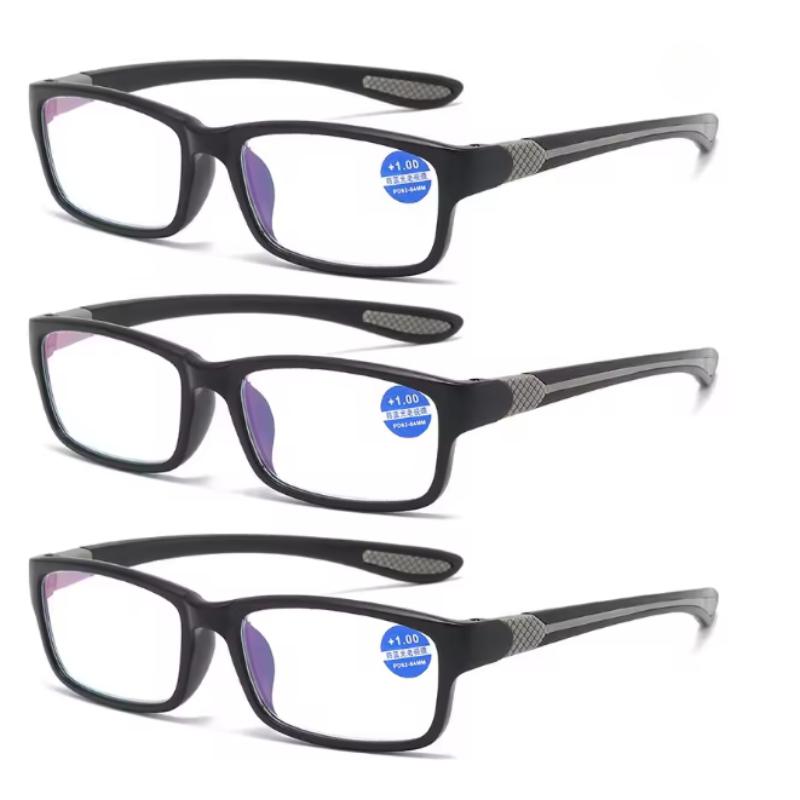 3pcs Fashion HD Presbyopia Glasses Anti Blue Light Ultra Light Reading Glasses Comfortable Anti Slip Sports Glasses +250