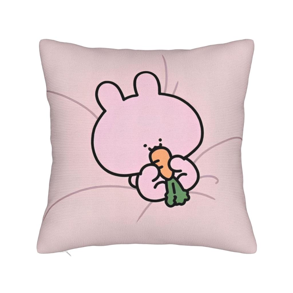Rabbit Asamimichaan Cute Asamimi Square Pillow Case Polyester Decorative Pillow Fashion Pillowcase