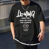 Li-Ning Letter Logo Print Crew Neck Pullover T-Shirt Unisex Tops Black AHST553-1