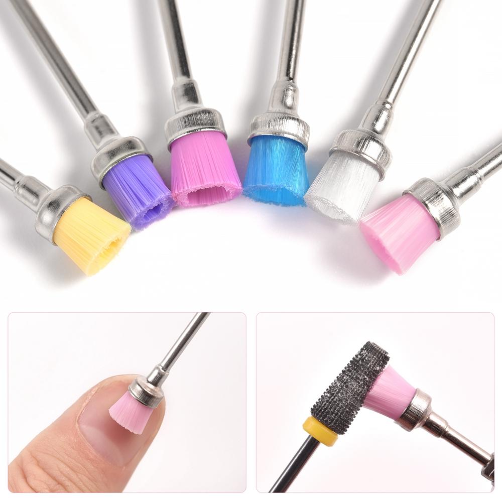 5/6pcs Electric Nail Grinding Head Cleaner Brush Milling Cutter Tips for Nail Drill Machine Cleaning Dust Remover Manicure Tools