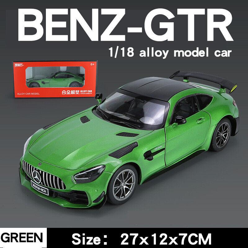 

Масштаб 1/18, большая модель Benz AMG GTR, металлический литой автомобиль, звуковой свет 1/18-Size:27*12.5*7.5cm зелёный
