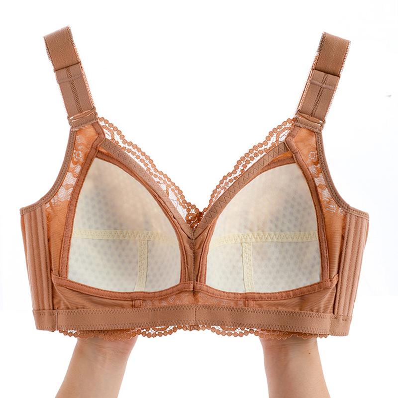No Wire Bra Women's Underwear Lace Thin Section Gathering Beautiful Back Sexy Breast Adjustment Bra