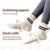 5 Pairs Yoga Socks for Women Double Stripes Socks Non Slip Pilates Yoga Grip Socks Women Sport Gym Workout Athletic Short Socks