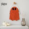 Trick or Treat Bucket Halloween Ghost Candy Bag for Kids, Cute Fabric Durable Holder Tote with Handle, Spooky Snack Goodie Bags Party Supplies