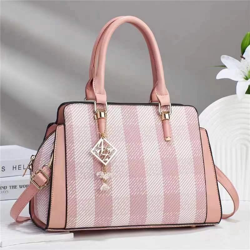 Stylish Checkered Handbag For Women High-end Color Block Design Chic Shoulder Bag