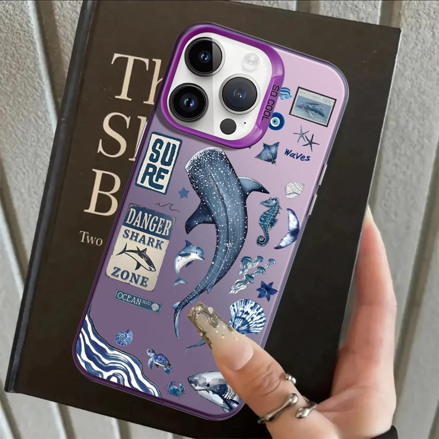 

Marine Life Art Back Phone Cover Case for iPhone 17 Pro Max 11 16 13 Pro XS Air 15 Plus 14 12 XR iPhone 12 Pro
