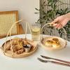 Artisanal Bamboo Woven Snack & Fruit Tray with Handle