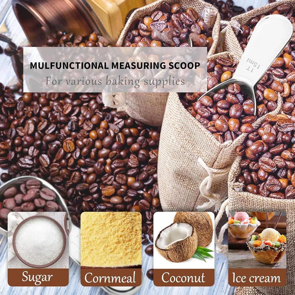 Coffee Scoop Stainless Steel Measuring Spoon 15/30ML Tablespoon for Ground Coffee Loose Tea Sugar Flour Kitchen Tool Home Use4
